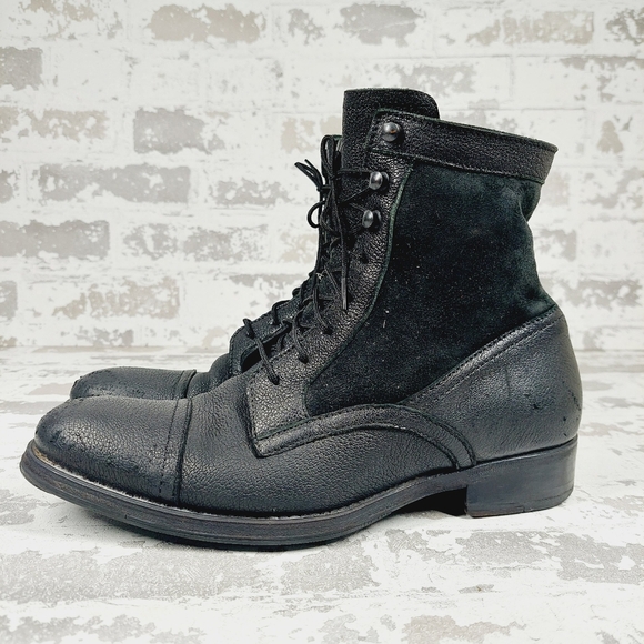 Tusitania Shoes - Tusitania Black Leather Almond Toe Lace Up Women's Ankle Boots i 303